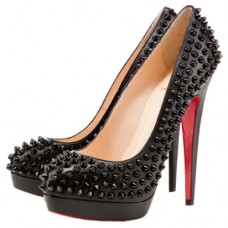 Escarpins Christian Louboutin Bianca Spikes 140 mm à plateforme noire Escarpins Christian Louboutin Bianca Spikes 140 mm à plateforme noire