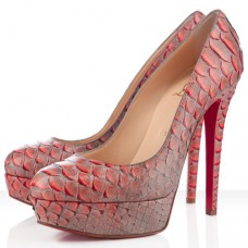 Escarpins Christian Louboutin Bianca 140 mm à plateforme rouge mandarine Escarpins Christian Louboutin Bianca 140 mm à plateforme rouge mandarine