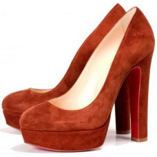 Escarpins Christian Louboutin Bianca 140 mm à plateforme marron