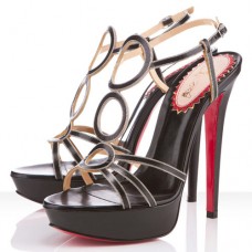 Sandales Christian Louboutin TroisRonds 140 mm noires