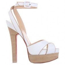 Sandales Christian Louboutin Vivaeva 160 mm blanches