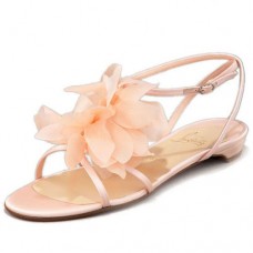 Sandales Christian Louboutin à pétales en crêpe rose