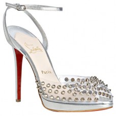Sandales à pointes Jeannette 120 mm argentées de Christian Louboutin