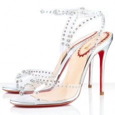 Sandales Christian Louboutin Icone A Clous 100 mm argentées Sandales Christian Louboutin Icone A Clous 100 mm argentées