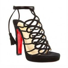 Sandales à pampilles Christian Louboutin 120 mm noires