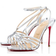Sandales Christian Louboutin Beverly 100 mm argentées Sandales Christian Louboutin Beverly 100 mm argentées