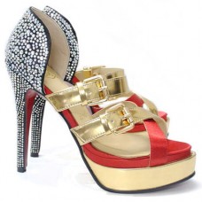 Christian Louboutin Ambertina 140mm Sandales Rouge Mandarine