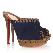 Sandales Christian Louboutin Sablina 140 mm bleu marine