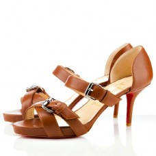 Sandales Christian Louboutin Atalanta 80 mm couleur cognac Sandales Christian Louboutin Atalanta 80 mm couleur cognac