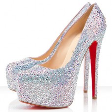 Escarpins Christian Louboutin Daffodile Strass 160 mm à plateforme Aurora Boréale
