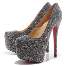 Escarpins Christian Louboutin Daffodile Strass 160 mm à plateforme en hématite Escarpins Christian Louboutin Daffodile Strass 160 mm à plateforme en hématite