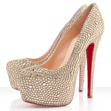 Escarpins Christian Louboutin Daffodile Strass 160 mm à plateforme or