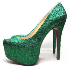 Escarpins Christian Louboutin Daffodile 160 mm à plateforme vert foncé Escarpins Christian Louboutin Daffodile 160 mm à plateforme vert foncé