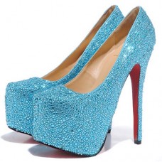 Escarpins Christian Louboutin Daffodile 160 mm à plateforme bleu clair Escarpins Christian Louboutin Daffodile 160 mm à plateforme bleu clair