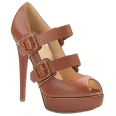 Escarpins Mary Jane Christian Louboutin Bikiki 140 mm marron