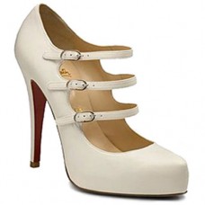 Escarpins Mary Jane Christian Louboutin Dillian 120 mm blancs