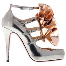 Escarpins Mary Jane Christian Louboutin Dillian 120 mm argentés