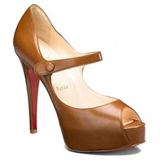 Escarpins Mary Jane No Barre 140 mm marron de Christian Louboutin Escarpins Mary Jane No Barre 140 mm marron de Christian Louboutin