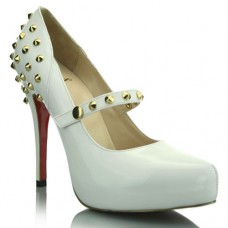Escarpins Mary Jane Christian Louboutin Mad 120 mm blancs Escarpins Mary Jane Christian Louboutin Mad 120 mm blancs
