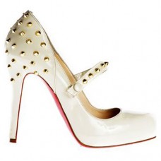 Escarpins Mary Jane Christian Louboutin Mad 120 mm blancs Escarpins Mary Jane Christian Louboutin Mad 120 mm blancs