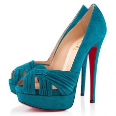 Escarpins Christian Louboutin Jenny 140 mm à bout ouvert Caraïbes Escarpins Christian Louboutin Jenny 140 mm à bout ouvert Caraïbes