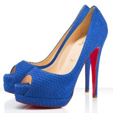 Escarpins Christian Louboutin Altadama 140 mm à bout ouvert, bleu poudré Escarpins Christian Louboutin Altadama 140 mm à bout ouvert, bleu poudré