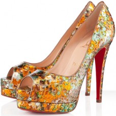 Christian Louboutin Altadama 140mm Escarpins Peep Toe Multicolore