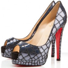 Escarpins Christian Louboutin Sobek 100 mm à bout ouvert, bleu marine Escarpins Christian Louboutin Sobek 100 mm à bout ouvert, bleu marine