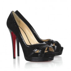 Escarpins Christian Louboutin Very Jaws 140 mm à bout ouvert noirs Escarpins Christian Louboutin Very Jaws 140 mm à bout ouvert noirs