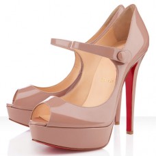Escarpins Christian Louboutin Bana 140 mm à bout ouvert couleur nude Escarpins Christian Louboutin Bana 140 mm à bout ouvert couleur nude
