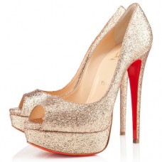 Escarpins Christian Louboutin Lady 140 mm à bout ouvert couleur nude Escarpins Christian Louboutin Lady 140 mm à bout ouvert couleur nude
