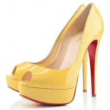 Escarpins Christian Louboutin Lady 140 mm à bout ouvert Canari Escarpins Christian Louboutin Lady 140 mm à bout ouvert Canari
