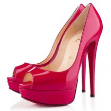 Escarpins Christian Louboutin Lady 140 mm à bout ouvert roses Escarpins Christian Louboutin Lady 140 mm à bout ouvert roses