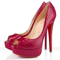 Escarpins Christian Louboutin Lady 140 mm à bout ouvert roses Escarpins Christian Louboutin Lady 140 mm à bout ouvert roses