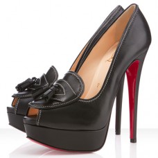 Escarpins Christian Louboutin Alta Campus 140 mm à bout ouvert noirs
