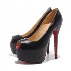 Escarpins Christian Louboutin Highness 160 mm à bout ouvert noirs Escarpins Christian Louboutin Highness 160 mm à bout ouvert noirs