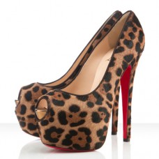 Escarpins Christian Louboutin Highness 160 mm à bout ouvert, imprimé léopard Escarpins Christian Louboutin Highness 160 mm à bout ouvert, imprimé léopard