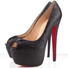 Escarpins Christian Louboutin Highness 160 mm à bout ouvert noirs Escarpins Christian Louboutin Highness 160 mm à bout ouvert noirs