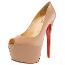 Escarpins Christian Louboutin Highness 160 mm à bout ouvert beige Escarpins Christian Louboutin Highness 160 mm à bout ouvert beige