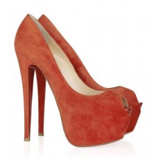 Escarpins Christian Louboutin Highness 160 mm à bout ouvert orange Escarpins Christian Louboutin Highness 160 mm à bout ouvert orange