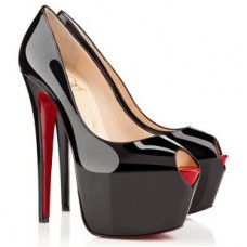 Escarpins Christian Louboutin Highness 160 mm à bout ouvert noirs Escarpins Christian Louboutin Highness 160 mm à bout ouvert noirs