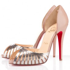 Escarpins Christian Louboutin Corpus 120 mm à bout ouvert beige Escarpins Christian Louboutin Corpus 120 mm à bout ouvert beige