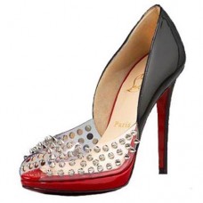 Escarpins Christian Louboutin Engin 120 mm à bout ouvert noirs Escarpins Christian Louboutin Engin 120 mm à bout ouvert noirs