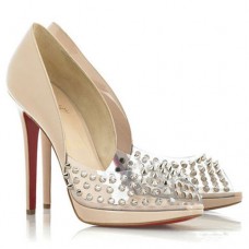 Escarpins Christian Louboutin Engin 120 mm à bout ouvert couleur nude Escarpins Christian Louboutin Engin 120 mm à bout ouvert couleur nude