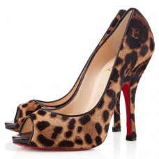 Escarpins Christian Louboutin Maryl 120 mm à bout ouvert, imprimé léopard