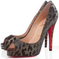Escarpins Christian Louboutin Very Privé 120 mm à bout ouvert, couleur or