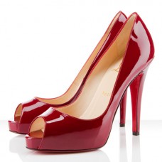 Escarpins Christian Louboutin Very Privé 120 mm à bout ouvert, rouge foncé Escarpins Christian Louboutin Very Privé 120 mm à bout ouvert, rouge foncé