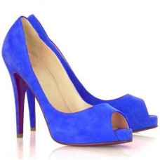 Escarpins Christian Louboutin Very Privé 120 mm à bout ouvert bleus Escarpins Christian Louboutin Very Privé 120 mm à bout ouvert bleus