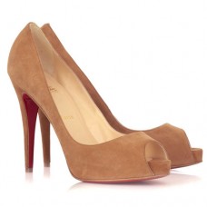 Escarpins Christian Louboutin Very Privé 120 mm à bout ouvert couleur camel