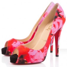 Escarpins Christian Louboutin Very Privé 120 mm à bout ouvert roses Escarpins Christian Louboutin Very Privé 120 mm à bout ouvert roses